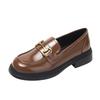 Horse buckle small leather shoes women's spring 2025 new one-pedal British style single shoes soft leather flat loafers women