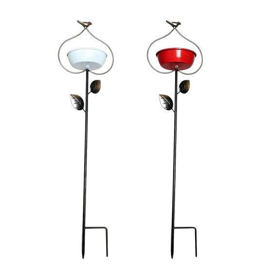 Yousheng Bird Feeder Garden Stake with Iron Bracket Deep Bowl Feeder Rust-Resistant Food And Water Holder for Courtyards And