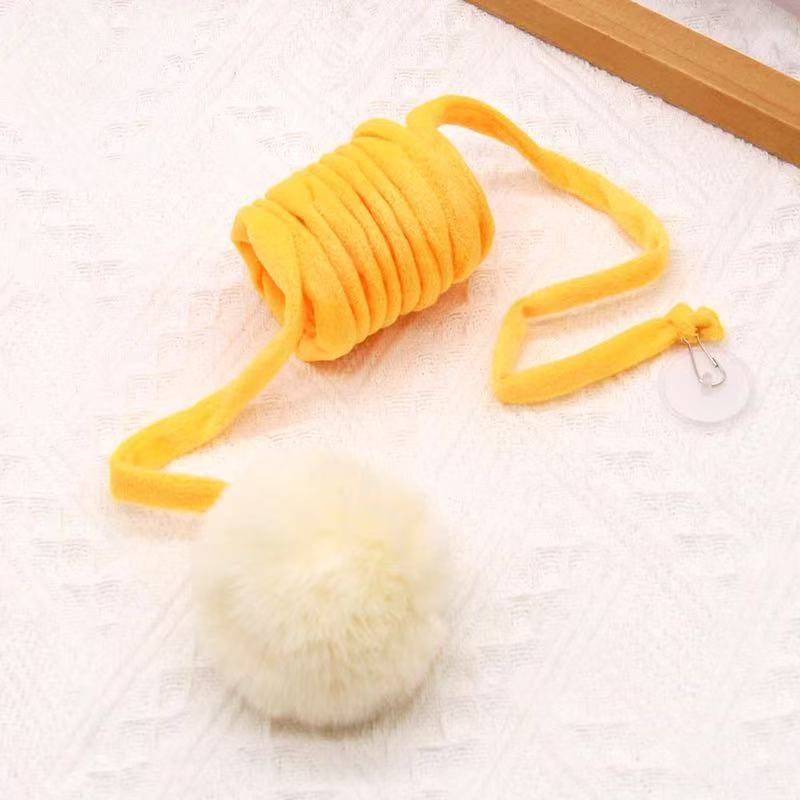 Cat Toy Suction Cup Spring Rabbit Fur Ball Stretchable Elastic Rope Bite Resistant Self Interactive Cat Teaser