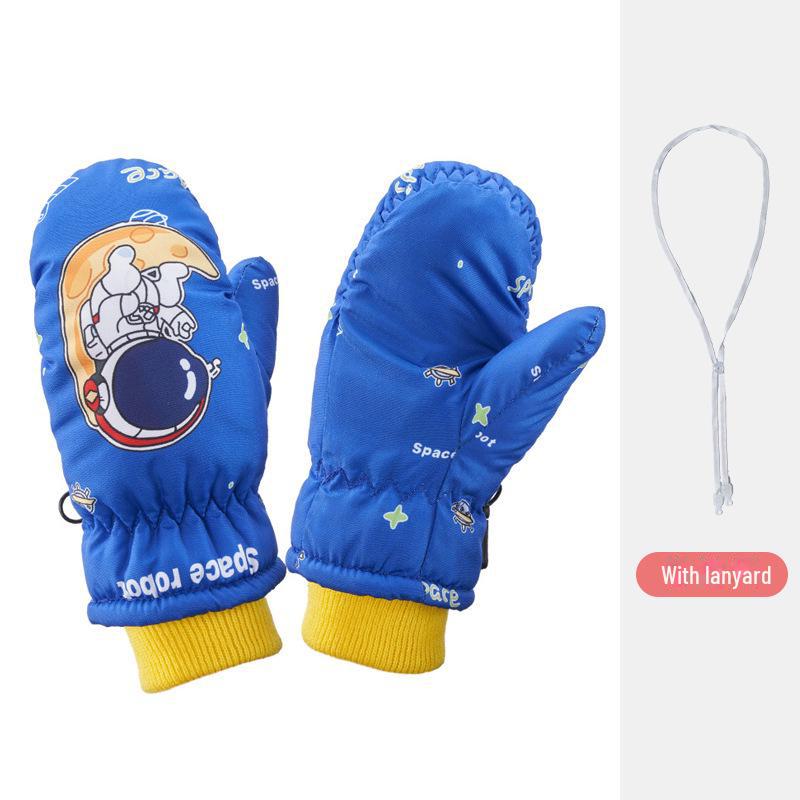 Samt-Skihandschuhe: Rutschfest, Warm und Dick für Kinder im Alter von 2-5 Jahren