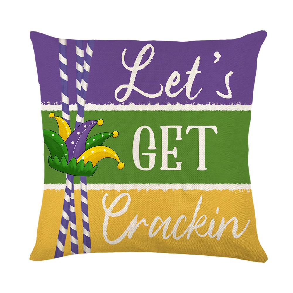 Pillow Case Holiday Party Decoration Home Living Room Sofa Cushion Cover Linen Print