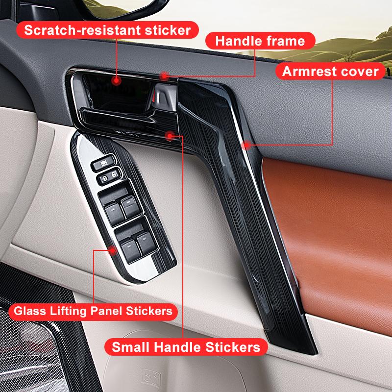 For Right Rudder Toyota Land Cruiser Prado 150 2010-2023 Door Handle Decorative Glass Switch Button LC150 Interior Accessories