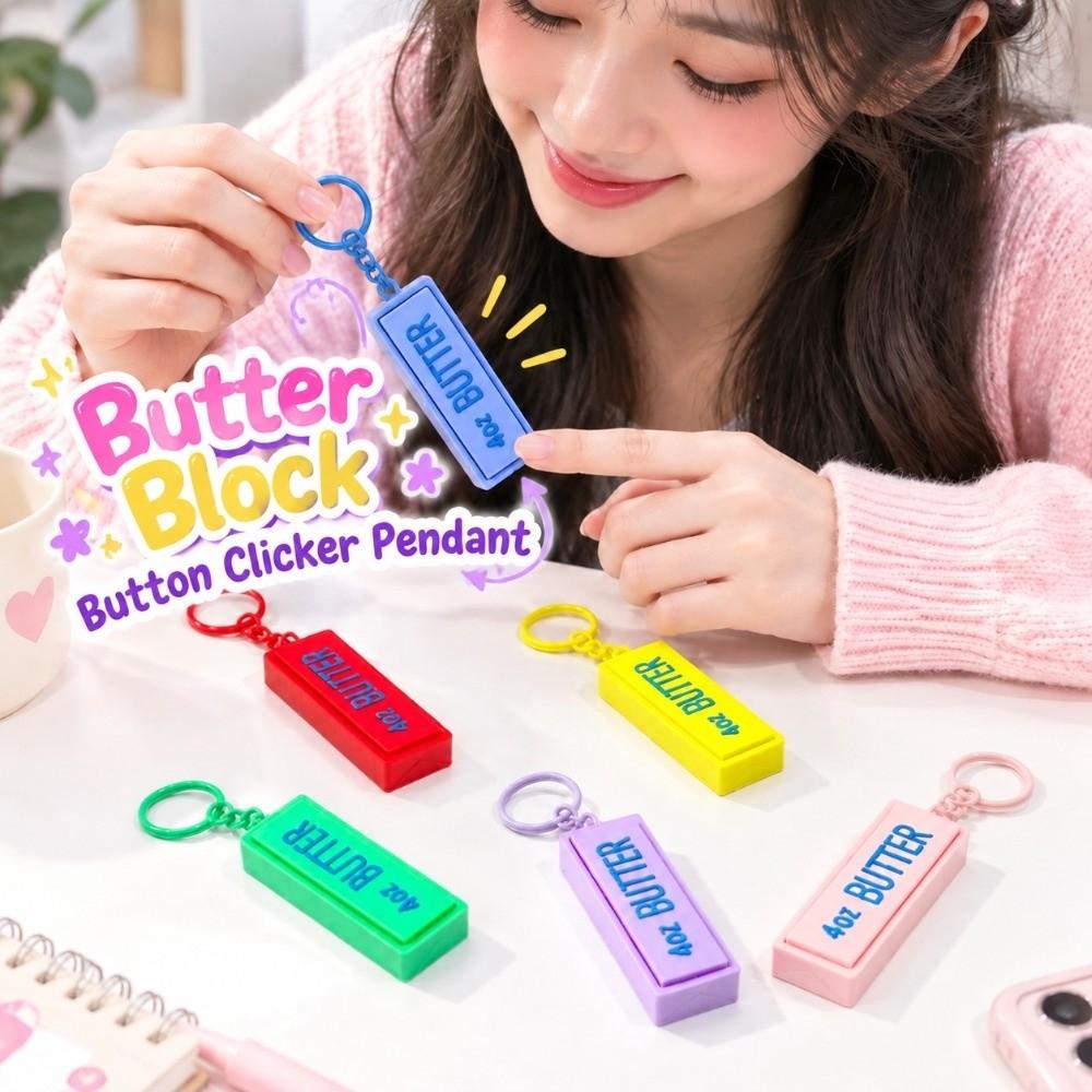 Pocket Size Fidgety Push Clicker Simulation Shape Sensory Key Ring Office Workers