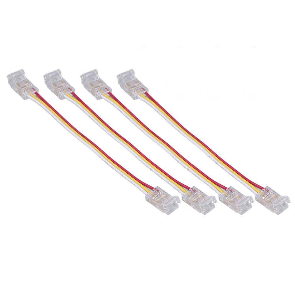 10Pcs LED Light Strip Connectors 3Pin 8mm Safe PC Strong Compatibility COB LED Strip Connectors for Home Party Office
