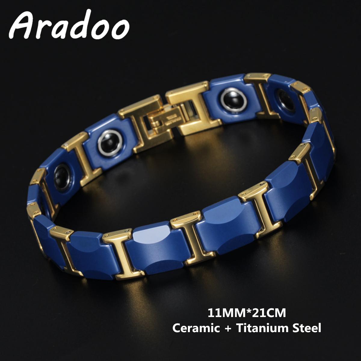 

Браслет из титановой стали с керамическими энергетическими вставками, браслет из нержавеющей стали с цирконием, керамический браслет для пары