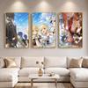 Lumine Genshin Impact Painting Calligraphy 3 PCS Canvas Wall Art for Living Room Bedroom Prints Decor Modern Wall Decals