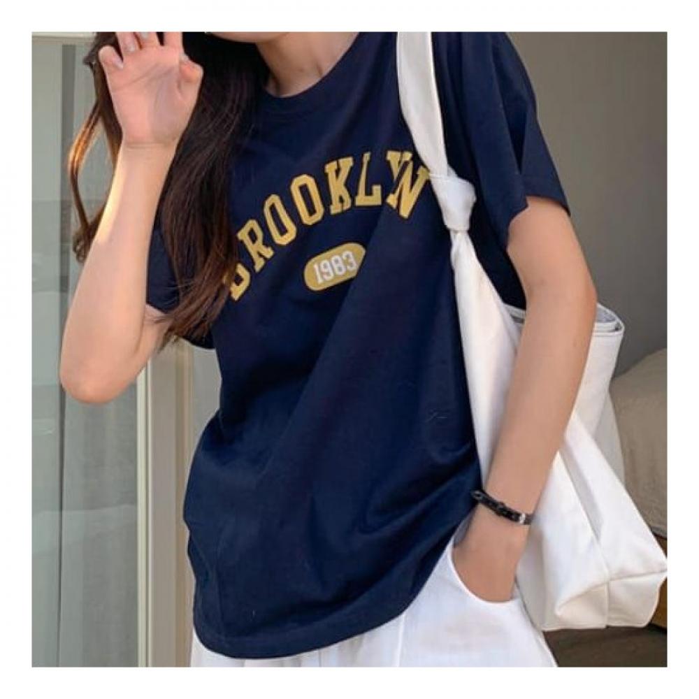 Navava NT1500 LeTTering PrinT Round Neck T shirT