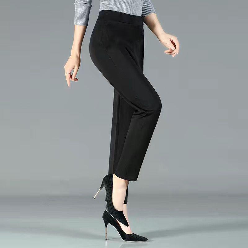 

High-Waisted Straight-Leg Pants for Women - Spring/Autumn Style, Ideal for Middle-Aged & Elderly, 2026 Casual Mom Wear XL for 80-100 kg