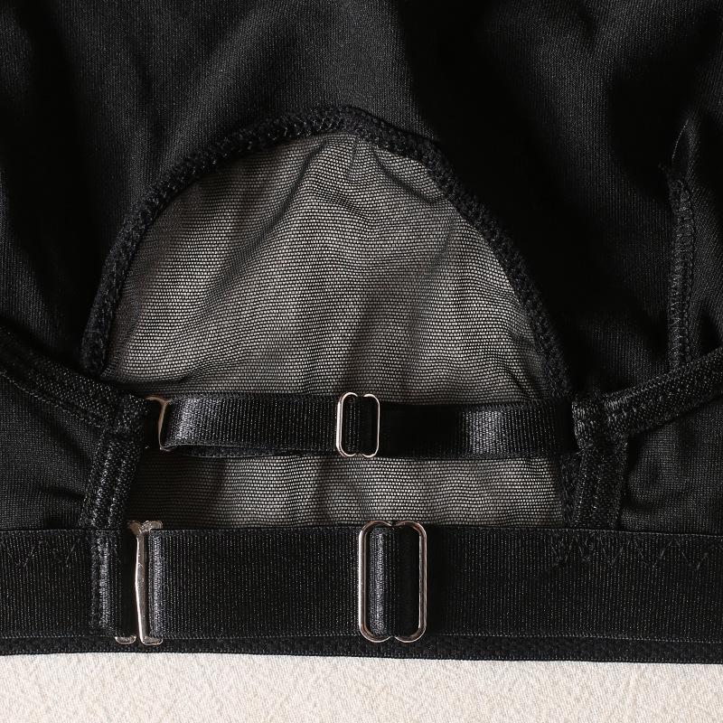 Black Sheer Mesh Wire-Free Sexy Women's Lingerie Set