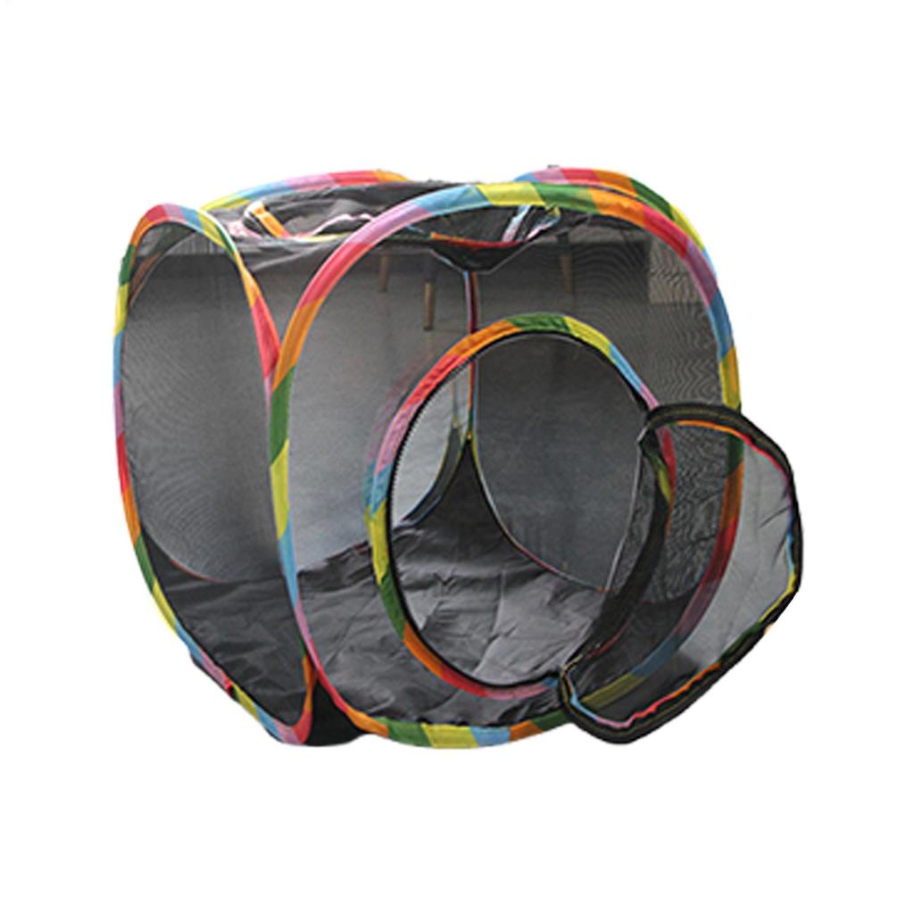 Square Foldable Outdoor Mesh Cat Tunnel Breathable Summer Kitty Tent with Play Tunnel Interactive Pet Play Cube Toys