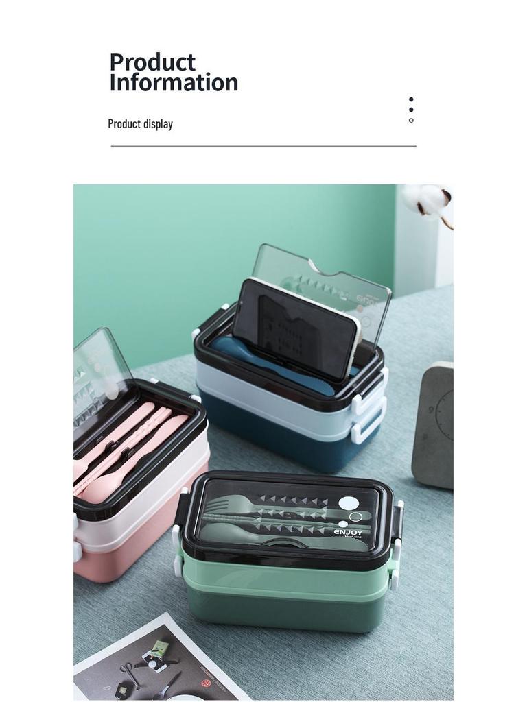 Double-Layer Microwave Safe Lunch Box: Heat Preservation, Portable, Sealed, Fresh-Keeping with High-Temperature Resistance