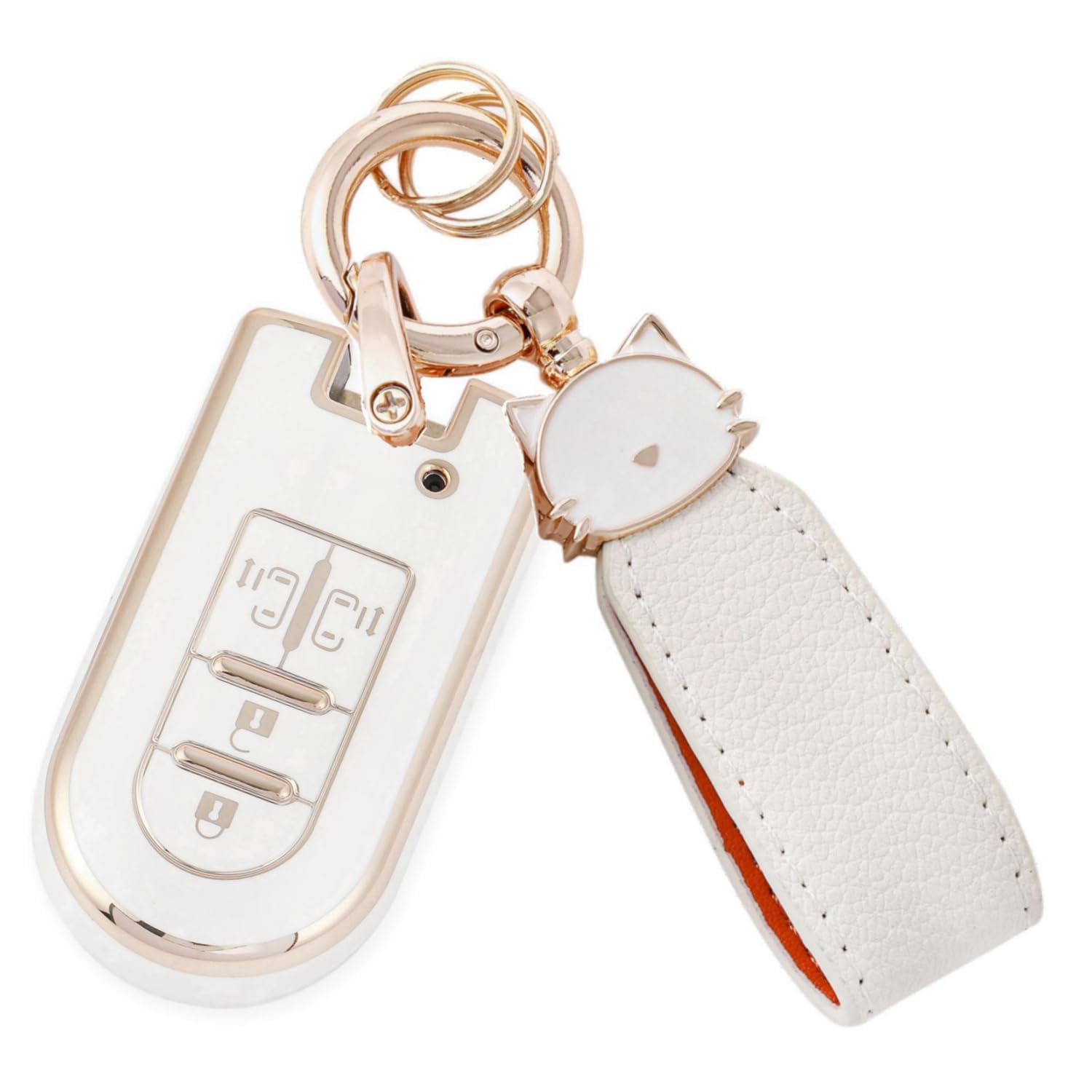 

Чехол для ключа для Toyota Daihatsu Tank Roomy Tanto Чехол для ключа Tanto Custom Wake New Move Canvas Move Custom Чехол для смарт-ключа [ZANEKO] (Кот, Белый) белый