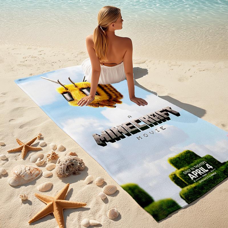 Classic Entertainment Sandbox Xbox Games Minecraft  soft beach towel outdoor camping vacation swinging beach scarf decorative blanket B7