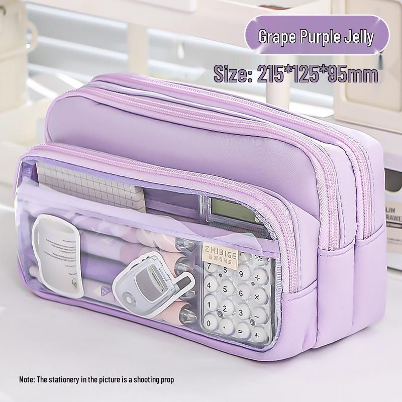 Elegant Transparent Pencil Case: High-Value, Unique Design, Large Capacity, Light Luxury Feel