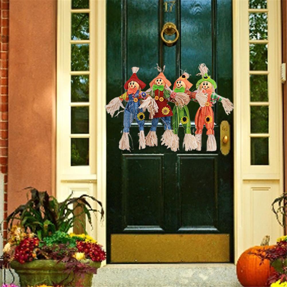 4PCS Standing Scarecrow Cute Fall Garden Scarecrow Ornament for Halloween Decoration Mall Bar