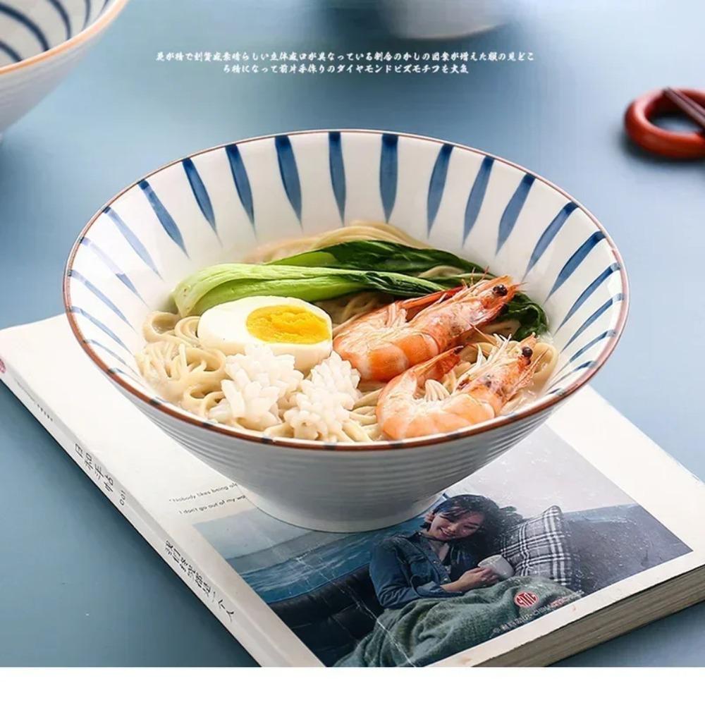 Japanese-style Douli Bowl Ceramic Tableware Big Soup Household Large Ramen Bowls Bucket Hat Trumpet Dinnerware Restaurant