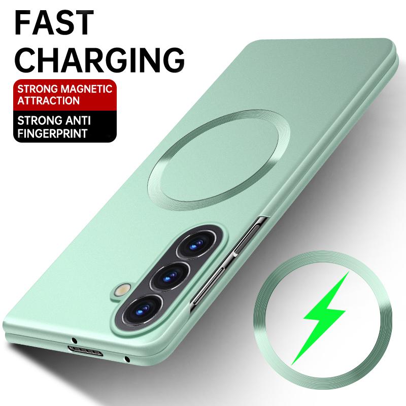 Luxury Plating Matte Metal Magnetic Phone Case For Samsung Galaxy Z Fold 7 Fold8 5 4 3 Fold6 for Magsafe Slim PC Bumper Cover