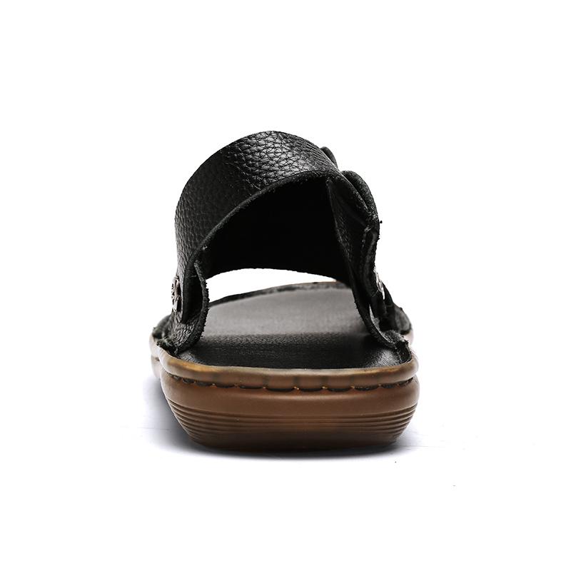 Fashion 2025 Business Casual Shoes Genuine Leather Jelly Sole Sandals Men Anti-Slip Soft Sole Slippers Breathable Slip-On Dress Sandals