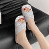 Fashion Silver Paillette Slippers Woman Cross Band Flats Sandals Ladies Summer Flipflops Bling Bling Slides Shoes Femme House Pantuflas