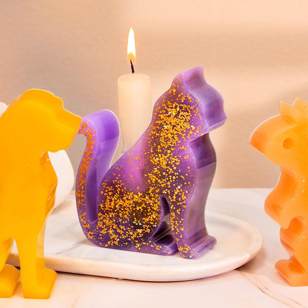 Sfeșnic din Epoxid Matriță Silicon Sfeșnic Bază Matriță Veveriță/Pisici/Câine Formă Sfeșnic Matrițe Decorațiuni Elegante pentru Casă