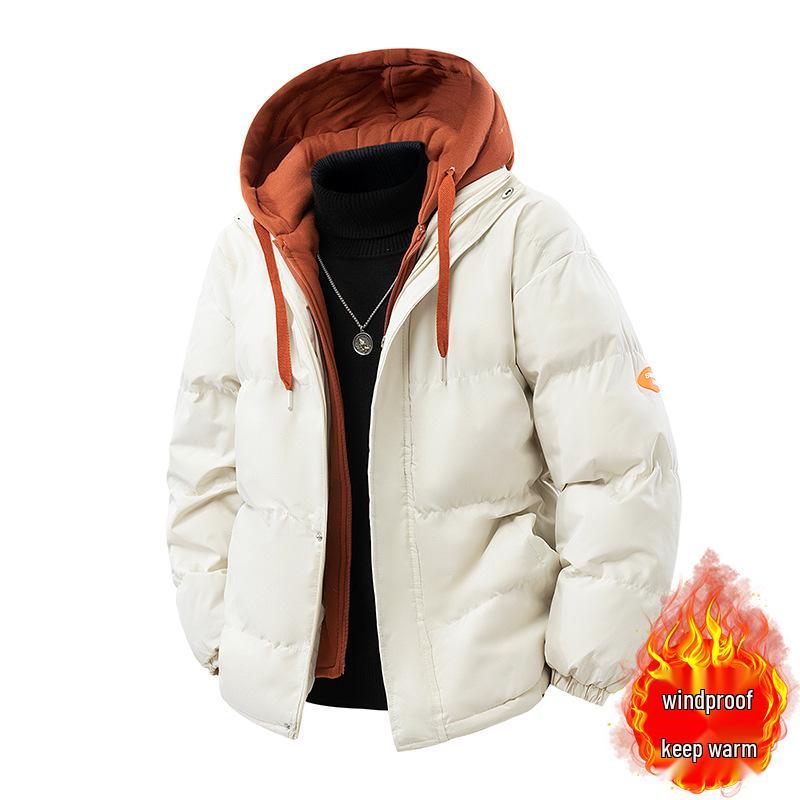 Men's Hooded Cotton Coat Winter 2025 - Thick Faux Two-Piece Warm Jacket