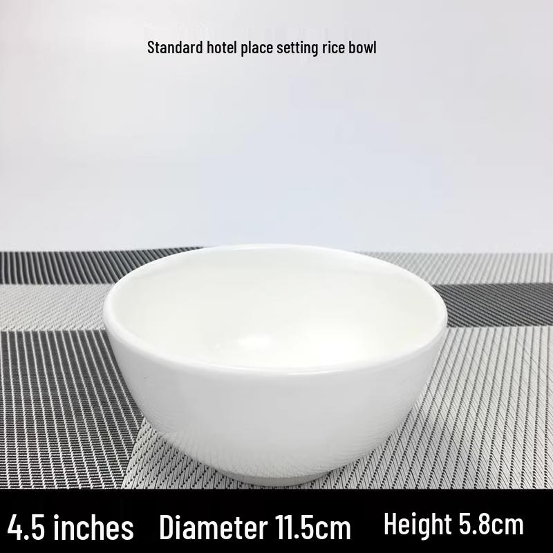 Sweet & Elegant Pure White Ceramic Rice Bowls