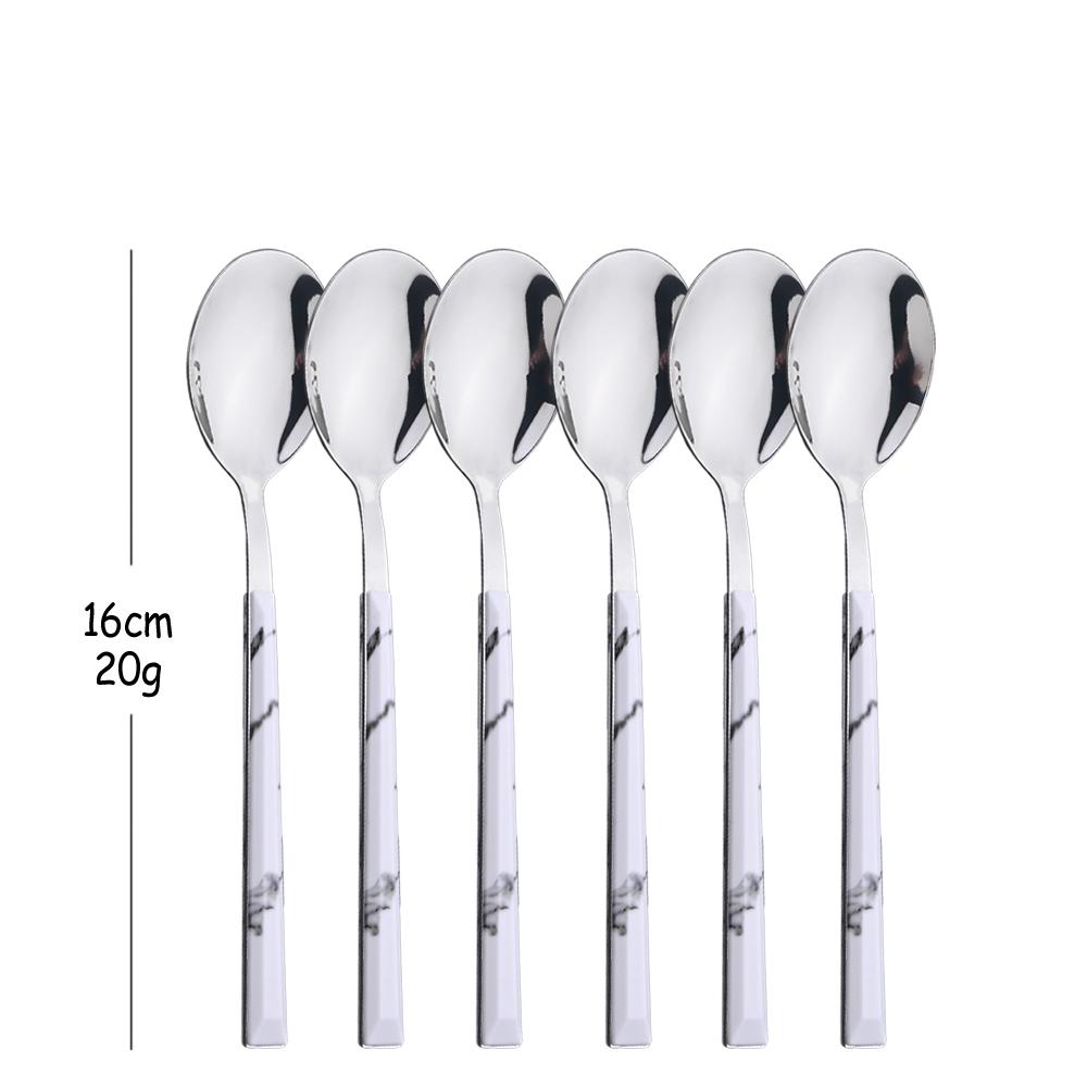 6 Personen Geschirrsets Edelstahl Besteck Imitation Holzgriff Besteckset Messer Gabel Löffel Küchengeschirr Westlich