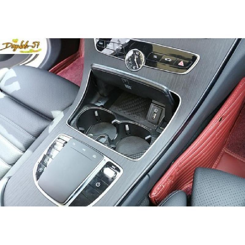 For Benz C-Class 2015-21 Carbon Fiber Gear Water Cup Holder Frame Cover Trim New