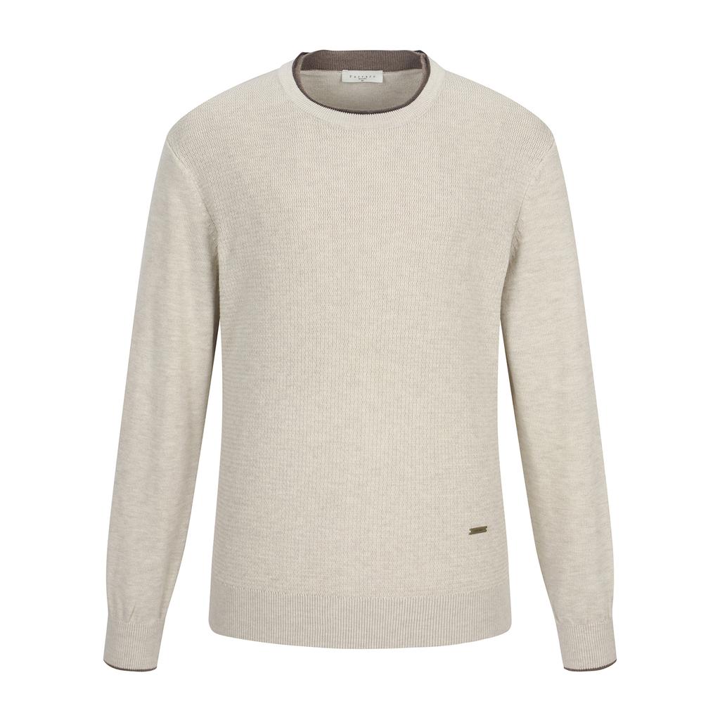 FERRAROMILANO Double Collar Round Sweater Beige (Amserd30153)