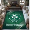 Ireland Rugby Crystal Velvet Rug, Custom Name Text Personalized Non‑Slip Floor Mat for Home Decor Gift