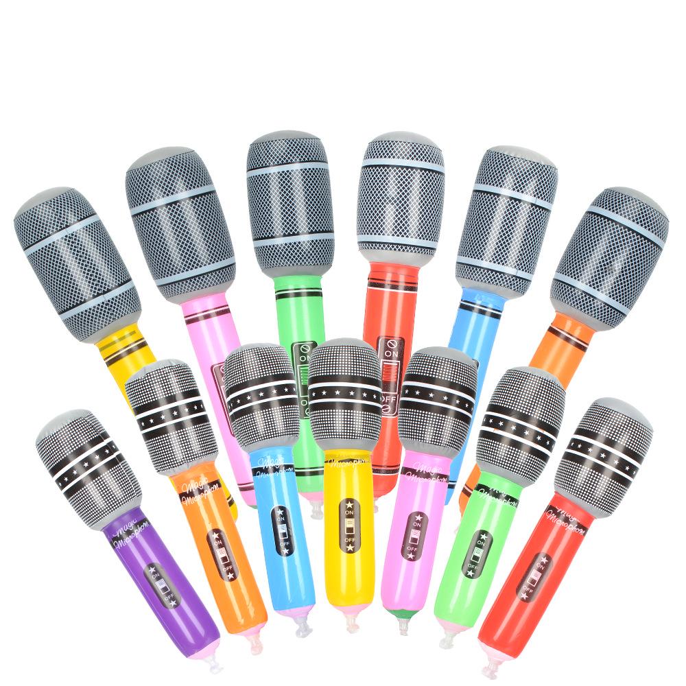 

ПВХ Надувной Игрушечный Микрофон - Мини Симуляция Музыкального Инструмента для Игр К-Песни и Сценического Реквизита 25cm