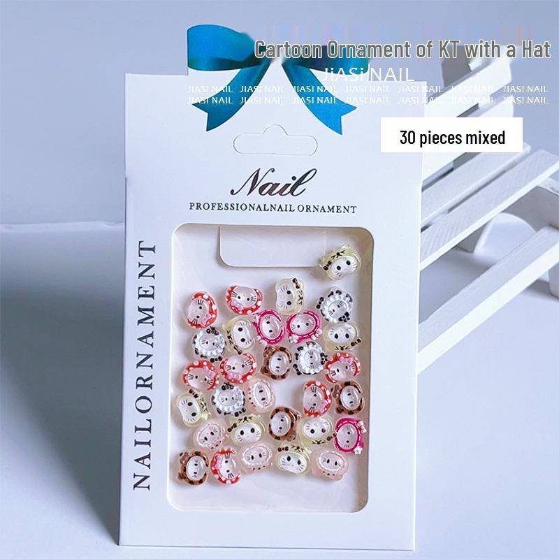 

Adorable 3D Glitter Kitty Resin Nail Art Decor