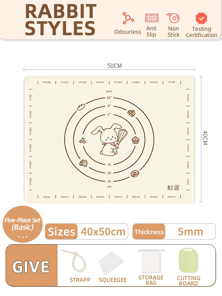 Zackoo Silicone Kneading Mat Foodgrade Thickened Large Household Panel Backing Dough Rolling Dumpling Pad Plastic Chopping Board