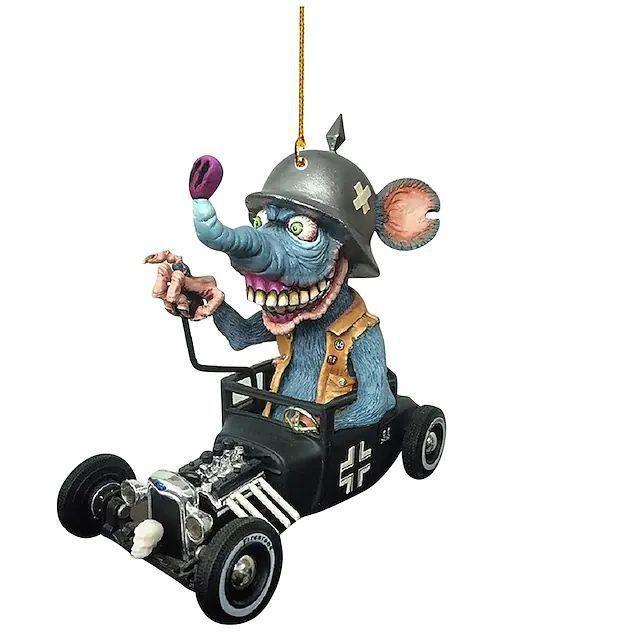Unique Acrylic Big Mouth Monster Car Pendant Colorful Backpack Ornament For Halloween Christmas Celebration And Home Style