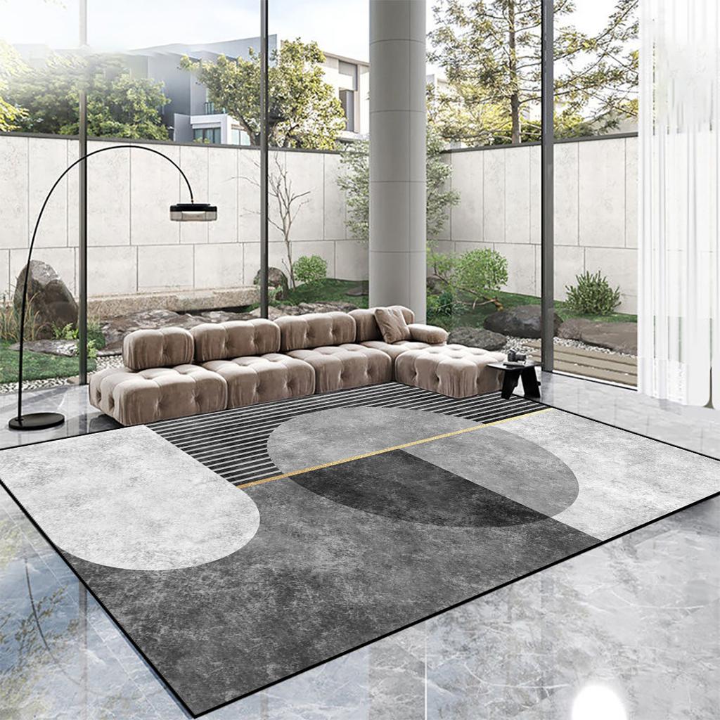 Nordic Geometric Low Pile Carpet Non Slip Living Room Rug 160x230cm Large Area Bedroom Floor Mat