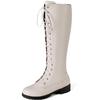 Winter but knee flat heel short heel leather fashion knight boots European and American long boots tall large size