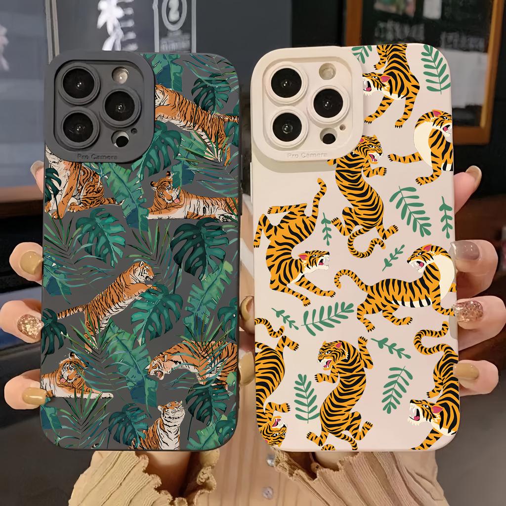 Jungle Tigers Phone Case For Samsung Galaxy S25 S24 S23 S22 S21 S20 Note20 Edge FE Plus Ultra 4G 5G Soft Silicone Back Cover