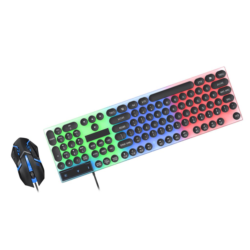 Colorful LED Backlit Keyboard and Mouse Combo Gaming Wired Keyboard USB Keyboards with Gaming Mouse