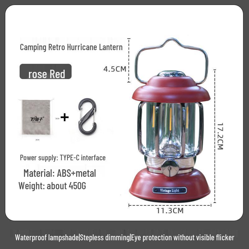 Rechargeable Retro Camping Lantern with Kerosene and Super Long Battery Life