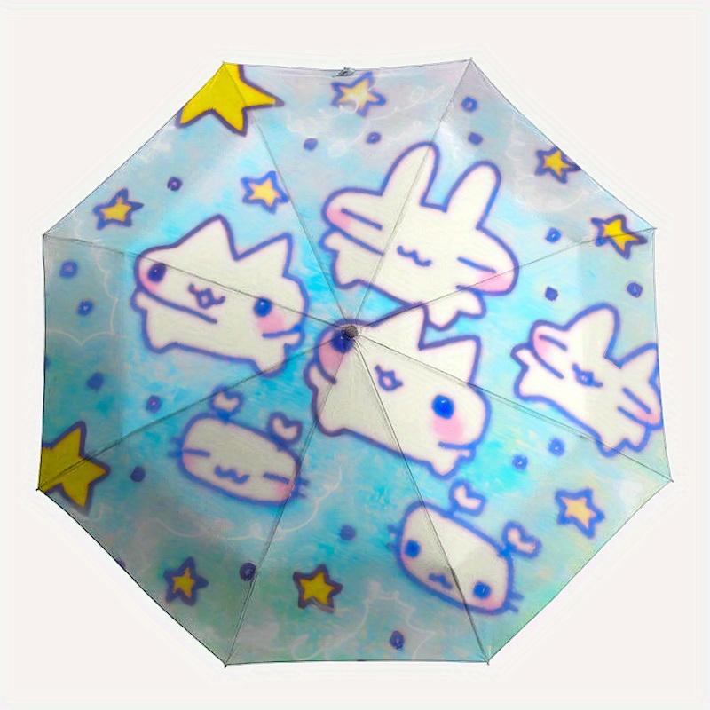 

1pc Cute Animal Faces Automatic Open/close Folding Umbrella, Compact Portable Travel Umbrella, Perfect Birthday/Christmas, Cute Umbrella, Du