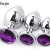 SM Metal Round Anal Plug Set with Rhinestone Dilator for Back Garden Use