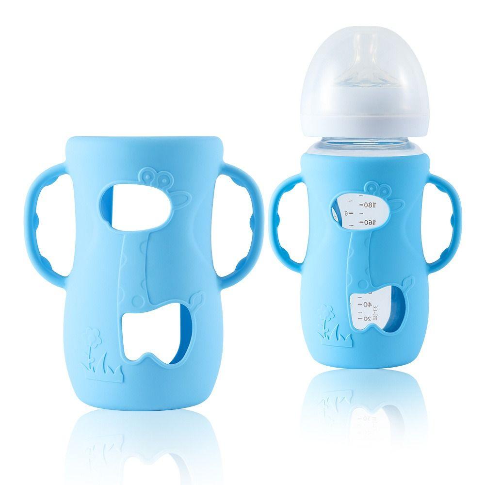 with Handles Baby Bottle Cover Anti Break Baby Bottle Holder Portable Silicone Sleeves  Nursing