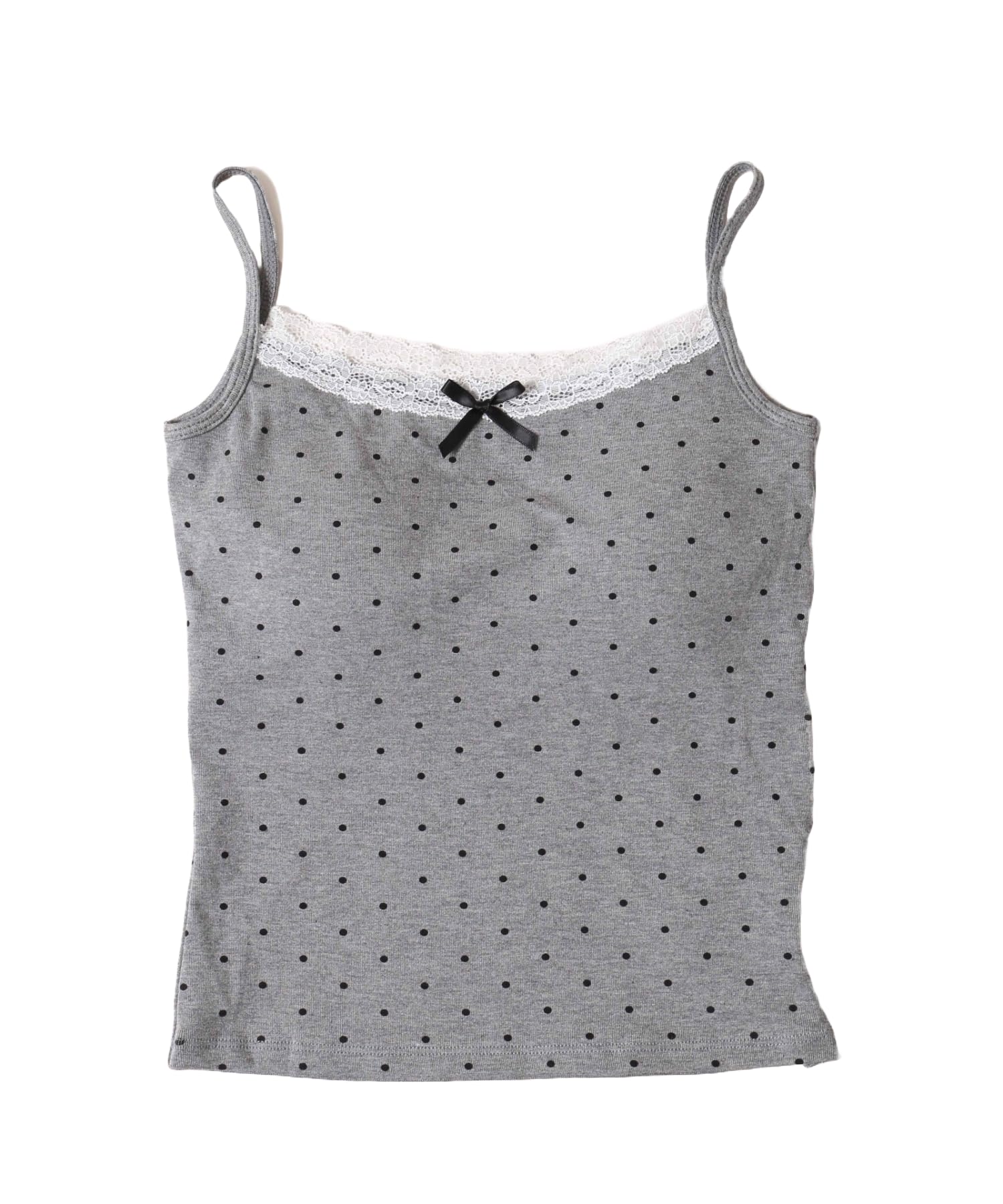

WEGO PHILLY Ribbon Point Dot Gray Camisole, Women s,