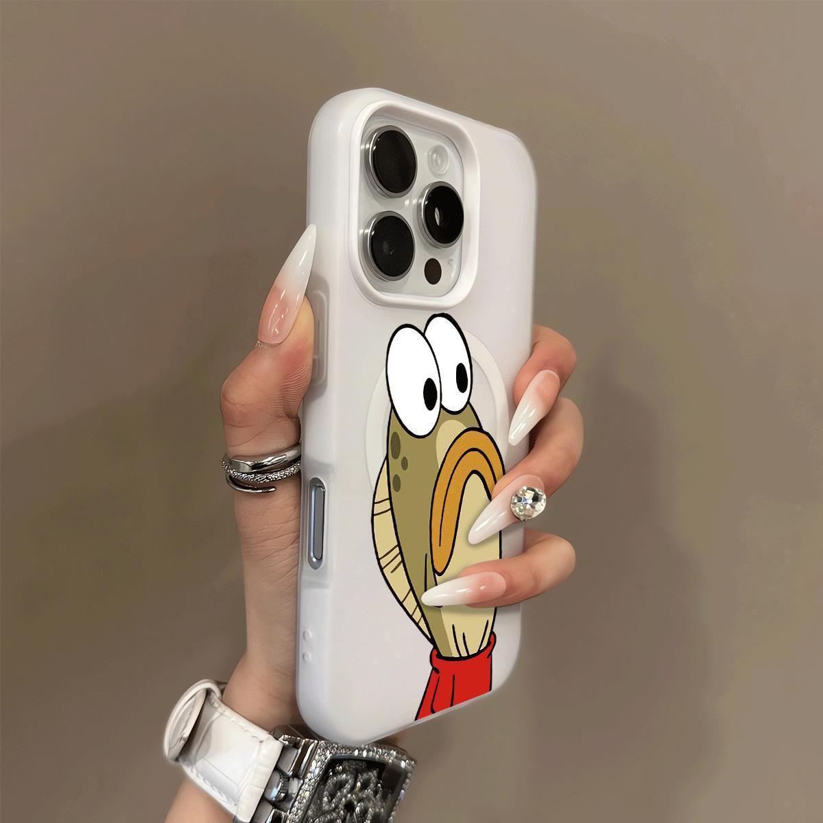 

Магнитный Желейный Чехол-подставка 2-в-1 для Apple 17PROMAX Чехол Мультяшный Милый Защитный Чехол Чехол с Большим Отверстием For iPhone 11