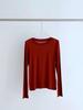 High-Quality Women's Lyocell Tencel Wool Long-Sleeve Base Layer Top, Wearable as Outerwear, with Round Neck.