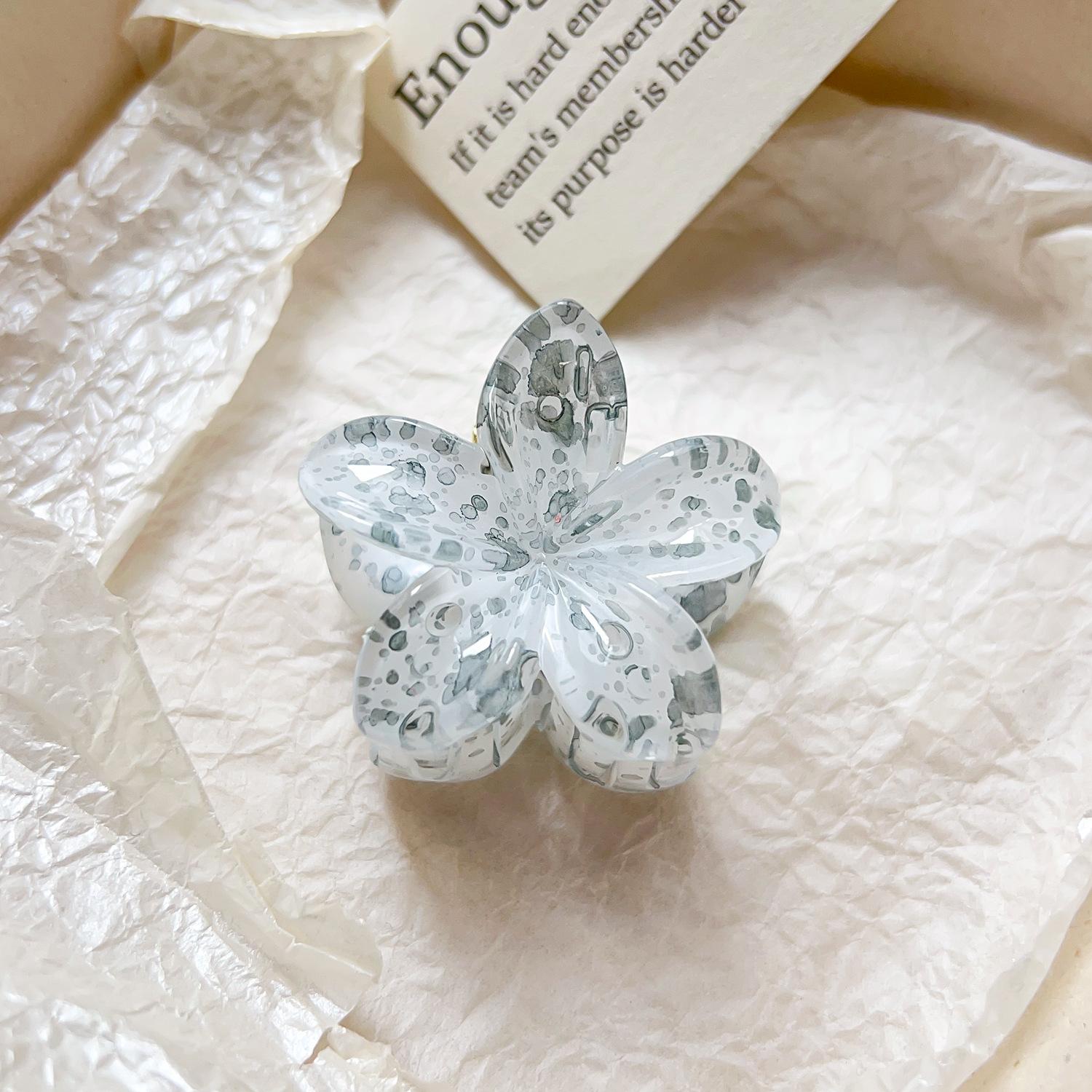 Color splashing ink polka dots egg flower grab clip bauhinia hairpin disc hair shark clip hair accessories plastic/resin