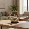 Geometric Circlet Sculpture Modern with Base Minimalist Stone Circular Ornament