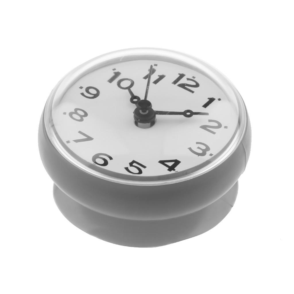 7.5cm Dia. Silicone Waterproof Clock for Kitchen Bathroom Bath