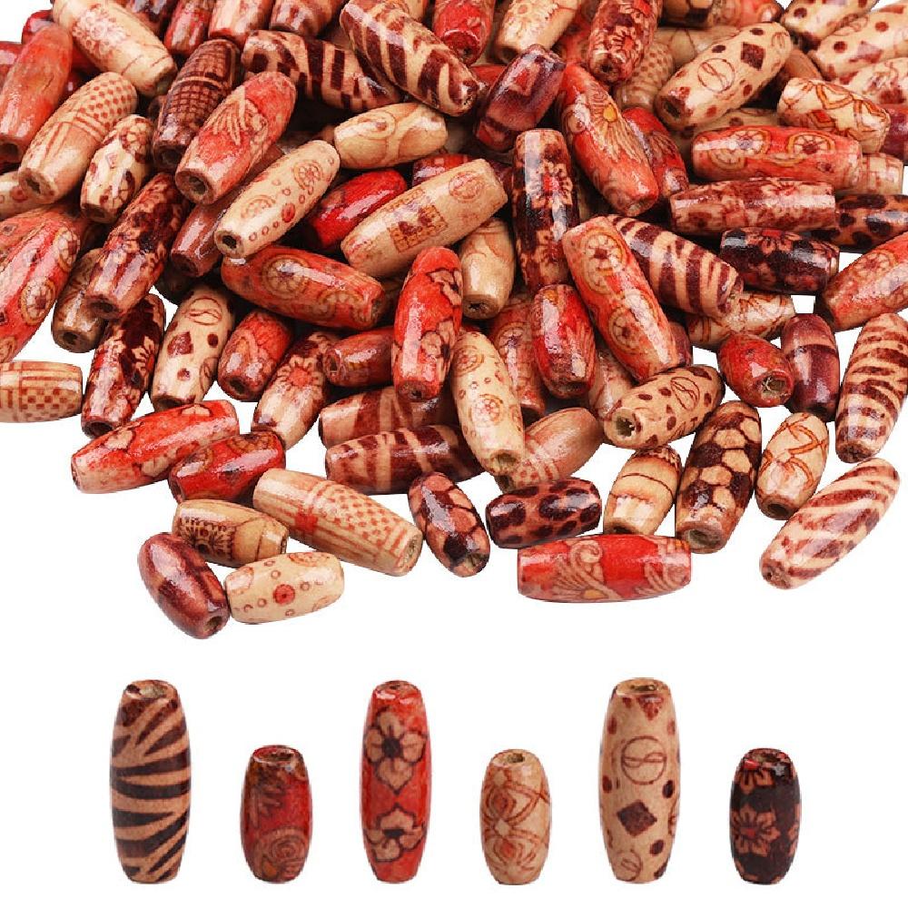 

Расписные деревянные бусины, случайная смесь, бусины с большим отверстием 10/12/17 мм, экологичные, сделай сам, круглые деревянные бусины россыпью для изготовления украшений, аксессуары ручной работы 15*8mm 50pcs