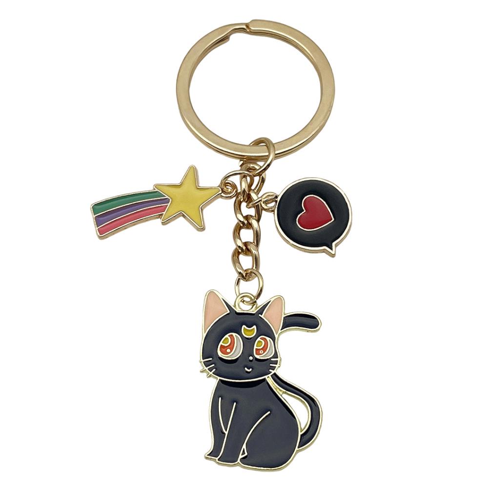 Cute Kitten Cartoon Keychain Pendant - Anime Backpack Decoration & Gift